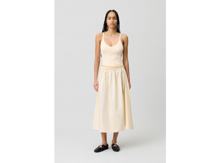 Robe mi-longue buste maille