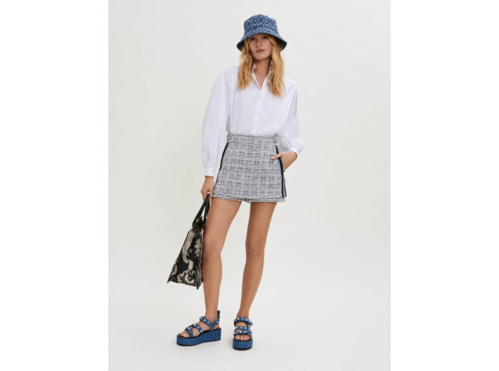 Short trompe l'œil en tweed