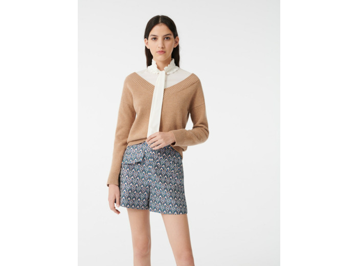 Pull trompe l’œil mix matières