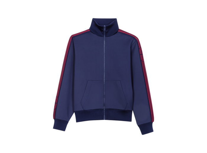 Sweat zippé à bandes