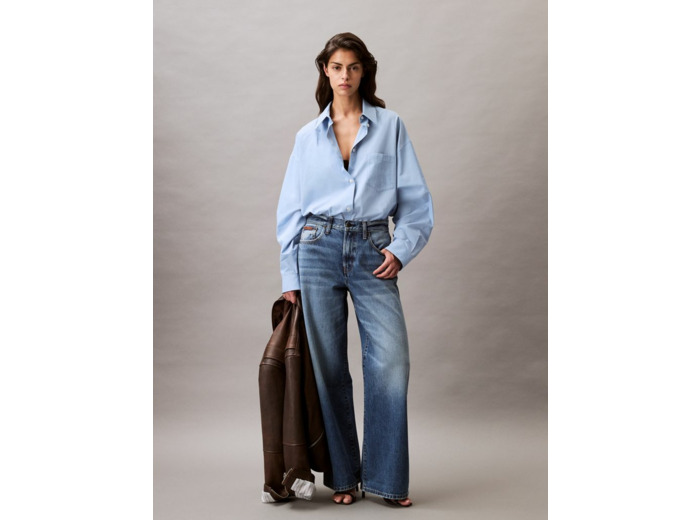 CHEMISE À MANCHES LONGUES EN COTON SURDIMENSIONNÉE