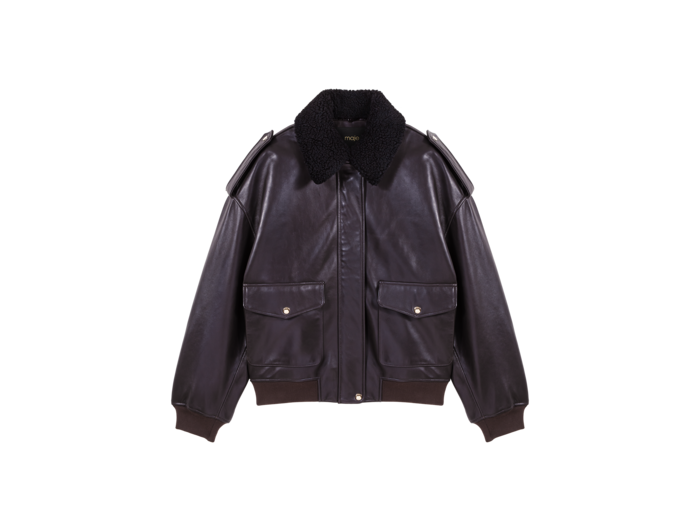 Blouson oversize en cuir