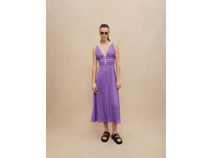 Robe longue satinée