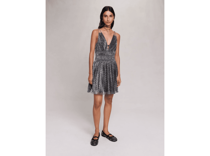 Robe courte argentée