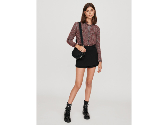 Short jupe en crêpe