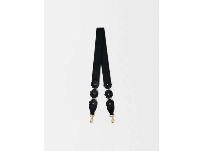 Bandoulière en cuir à fleurs