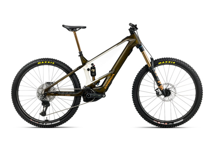 VTT tout suspendu électrique WILD/M M-LTD Caramel/Blanc Crème