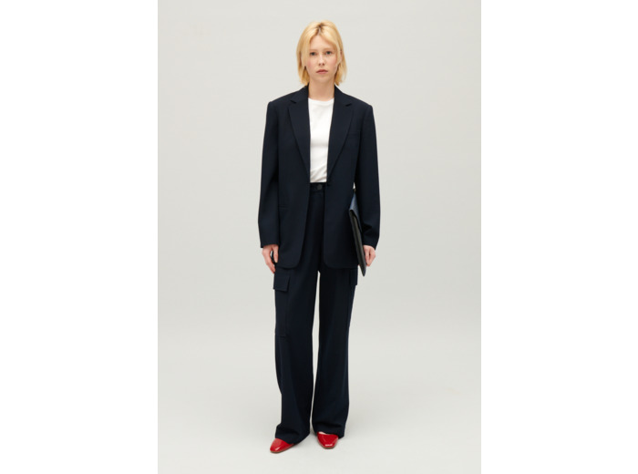 Veste tailleur oversize marine