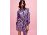Robe en viscose imprimée métallisée