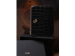 Pochette zippée en cuir embossé