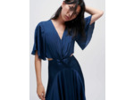 Robe foulard en satin fluide