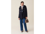 Manteau court capuche bleu marine