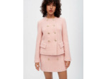 Veste en tweed chiné rose et écru