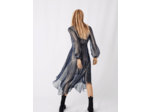 Robe asymétrique en mousseline lamée