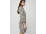 Robe façon tweed à bandes contrastées