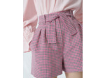 Short à carreaux ceinturé