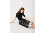 Robe trompe l’œil en satin imprimé
