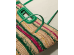 Panier rayé en raphia