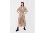 Robe foulard en jacquard lurex imprimé