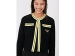 Cardigan avec détails contrastés au col