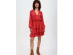 Robe en satin fluide et plissée