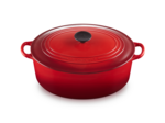 Cocotte ovale 31cm en fonte émaillée cerise