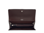ELSA FACON IGUANA ET CUIR LISSE - Portefeuille Long - Chocolat