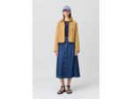 Jupe denim longue à boutons