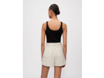 Short en tweed chiné à motifs carreaux