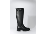 Bottes biker en cuir lisse