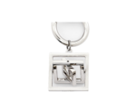 Logo Carré L - Porte-clés charms - Petit modèle - Nickel Brillant