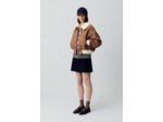 Manteau court col fausse fourrure