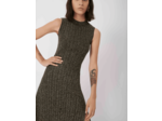Robe fendue en maille stretch et lurex
