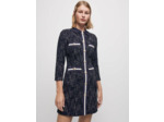 Robe façon tweed à bandes contrastées