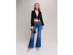 Jean flare à poches brodées