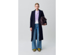 Manteau long croisé laine