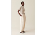 Pantalon denim large plissé