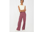 Pantalon large façon tweed contrasté