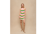 Robe en maille multicolore
