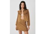 Blouson en daim à volants