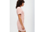 Robe en tweed chiné rose et écru