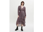 Robe à volants en lurex stretch