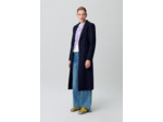 Manteau long croisé laine