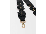 Bandoulière en cuir à fleurs
