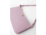 Sac baguette en cuir embossé croco
