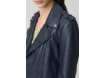 Veste cuir grainé noir