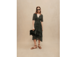 Robe fibres métallisées à volants