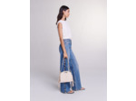 Jeans droit ajouré et perlé