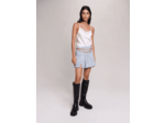 Top en satin de soie et dentelles