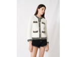 Cardigan en maille à bandes contrastées